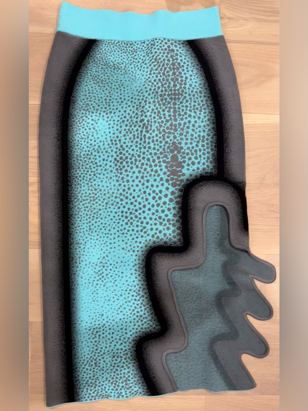 PH5 Turquoise and Black Speckled Midi Skirt